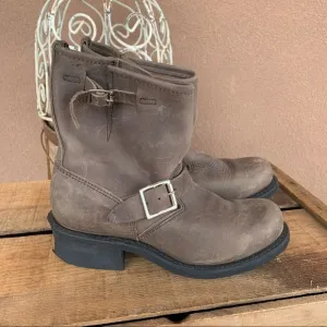 Maxitred Grey Leather Moto Boots