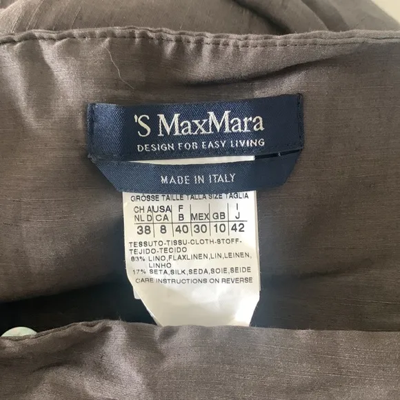 MaxMara skirt - brownish dark grey, size 8, fits large, 2 pockets