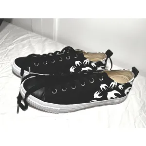 McQ Alexander McQueen Sneakers Low Top Canvas Birds Print Black Mens