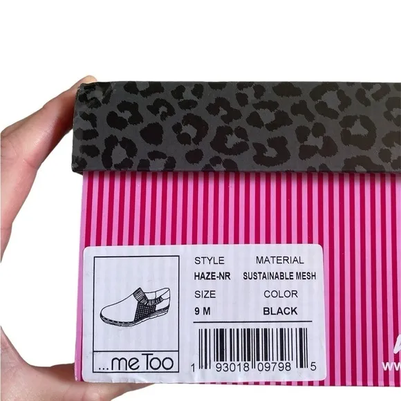 Me Too New Haze Slip-On Wedge Black Knit Shoe Women’s Size 9 NIB