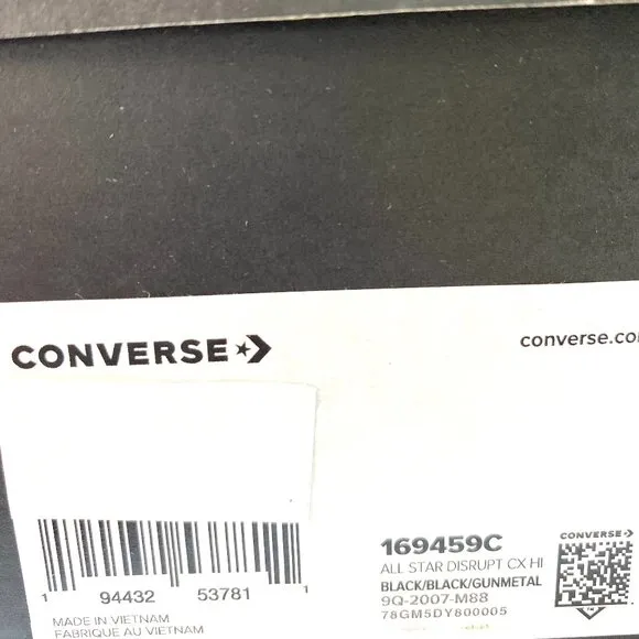 💖MEGA SALE💖Converse 169459C ALL STAR DISRUPT CX High Suede Canvas Black Women