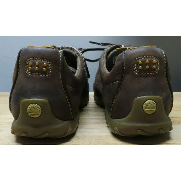 Men Timberland Low Cut Leather Shoes Size 12 M Oxford Brown Hiking Lace Up 55016