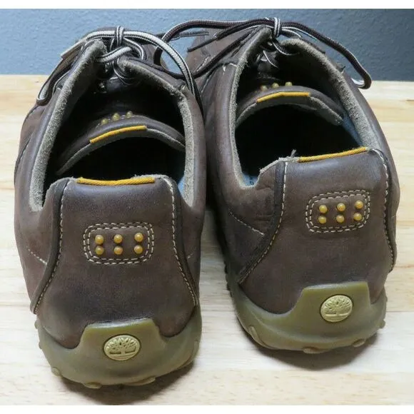 Men Timberland Low Cut Leather Shoes Size 12 M Oxford Brown Hiking Lace Up 55016