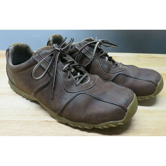 Men Timberland Low Cut Leather Shoes Size 12 M Oxford Brown Hiking Lace Up 55016