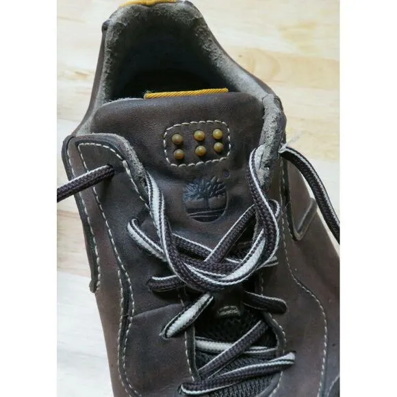 Men Timberland Low Cut Leather Shoes Size 12 M Oxford Brown Hiking Lace Up 55016