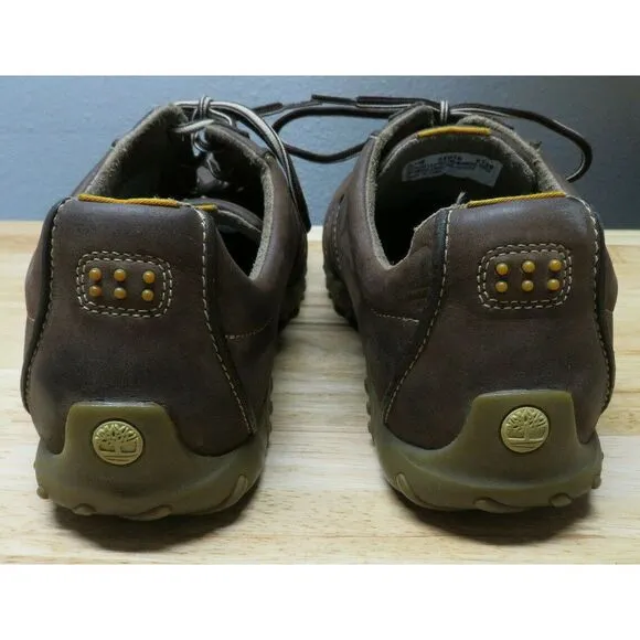 Men Timberland Low Cut Leather Shoes Size 12 M Oxford Brown Hiking Lace Up 55016
