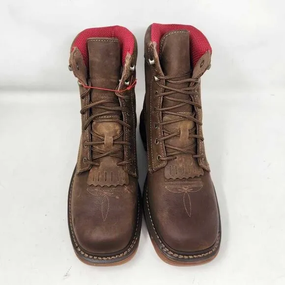 Men's 8.5 Rocky Iron Skull lacer western waterproof boots RKW0286