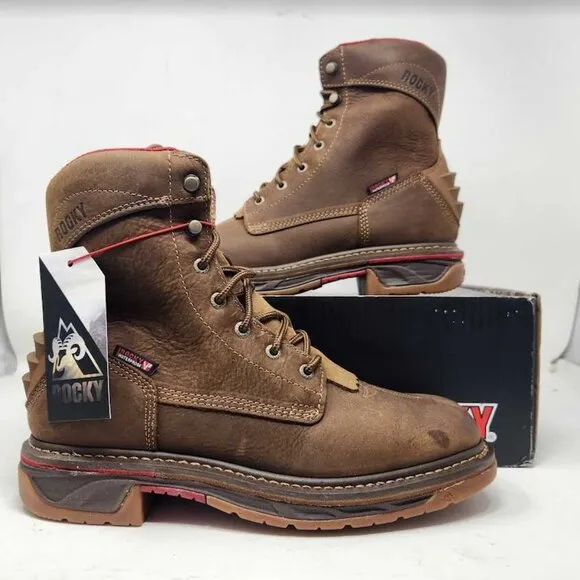 Men's 8.5 Rocky Iron Skull lacer western waterproof boots RKW0286