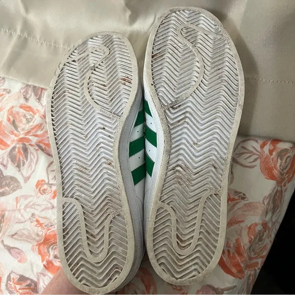 Men's Adidas Originals Superstar Green and White Shoes