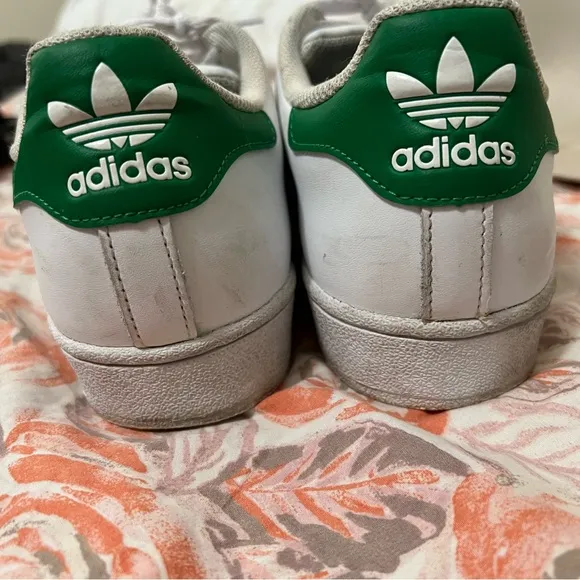 Men's Adidas Originals Superstar Green and White Shoes