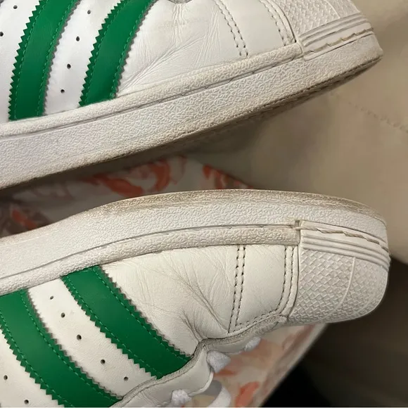 Men's Adidas Originals Superstar Green and White Shoes
