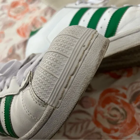 Men's Adidas Originals Superstar Green and White Shoes