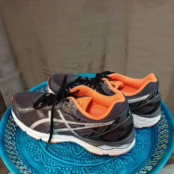 Men's Asics Gel Exalt 3 Black/Orange/Gray Running Active Sneakers Size 13