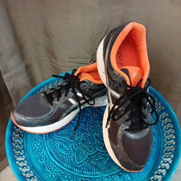 Men's Asics Gel Exalt 3 Black/Orange/Gray Running Active Sneakers Size 13