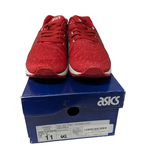 Mens Asics Gel Kayano Trainer EVO Red Sneakers Shoes Size 11
