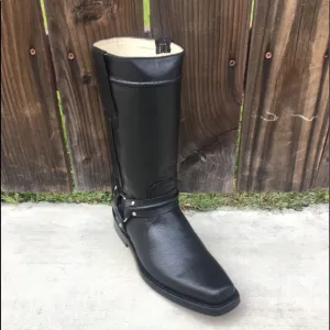 Men’s biker leather sole black boots Western cowboy botas 109