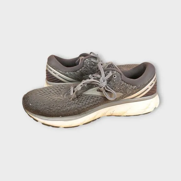 Mens Brooks GHOST Gray Running Shoes Sneakers Size 11.5 WIDE (2E)