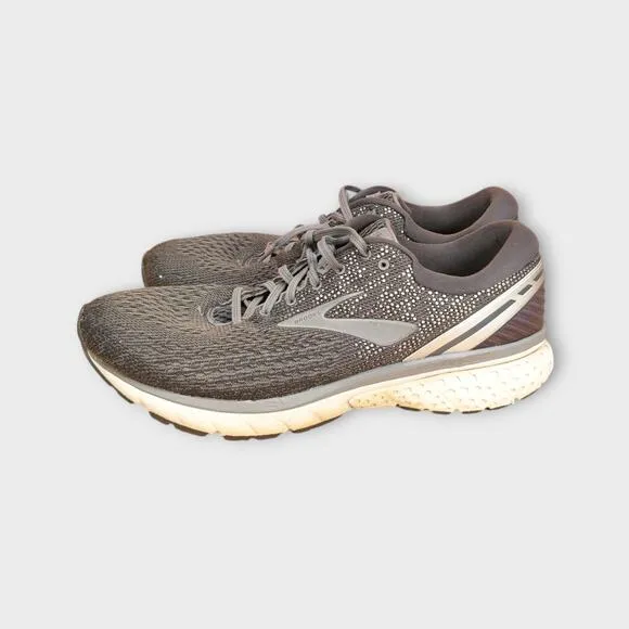 Mens Brooks GHOST Gray Running Shoes Sneakers Size 11.5 WIDE (2E)