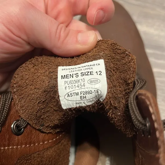 Men's Brown Leather Boots - Size 12