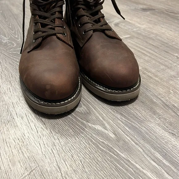 Men's Brown Leather Boots - Size 12