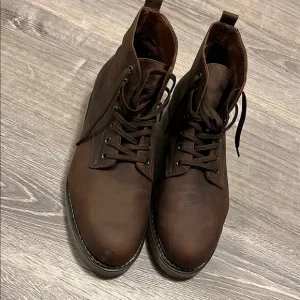 Men's Brown Leather Boots - Size 12