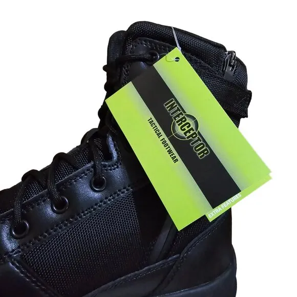 Men's Comfort Combat Tactical Boots Waterproof Slip Oil Resistant Zippered Black