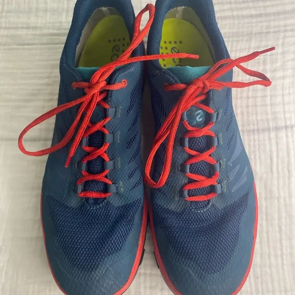 Men’s Ecco Biom Salomon Blue Orange Tennis Shoe Sneaker Size 11.5