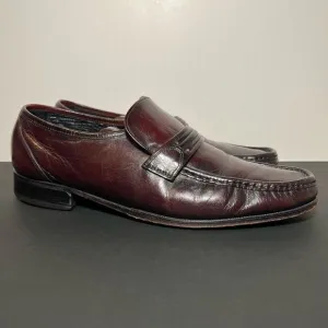Mens FLORSHEIM Como Cognac Brown Leather Slip On Loafers / Size 10 Medium