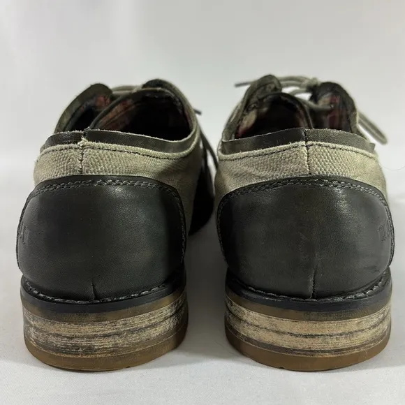 Men's Gray Leather and Canvas Shoes
