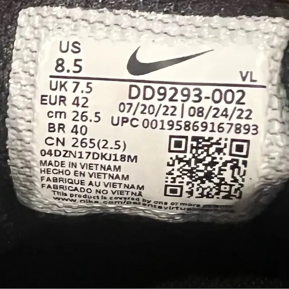 Mens Nike Athletic Running Shoes Black Size‎ 8.5