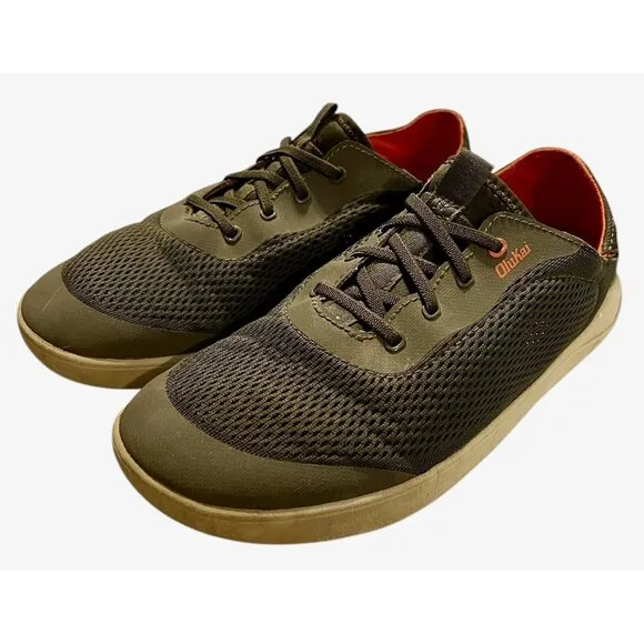 Men's‎ OluKai Moku Pae Gray Knit Slip On Sneakers Sz 9