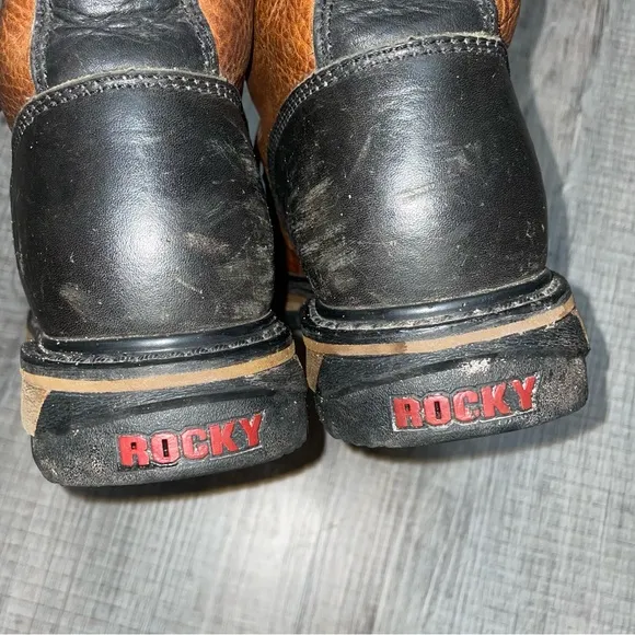 Men's Rocky Ram Ride Work Boots 7.5 W Oil Water Resistant Composite Toe
