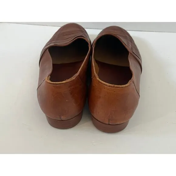Men's Rodolfo Valentino Brown Woven Slip On Leather Loafer Shoes Size 10