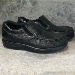 Men's SAS Black Leather Slip-On Shoes
