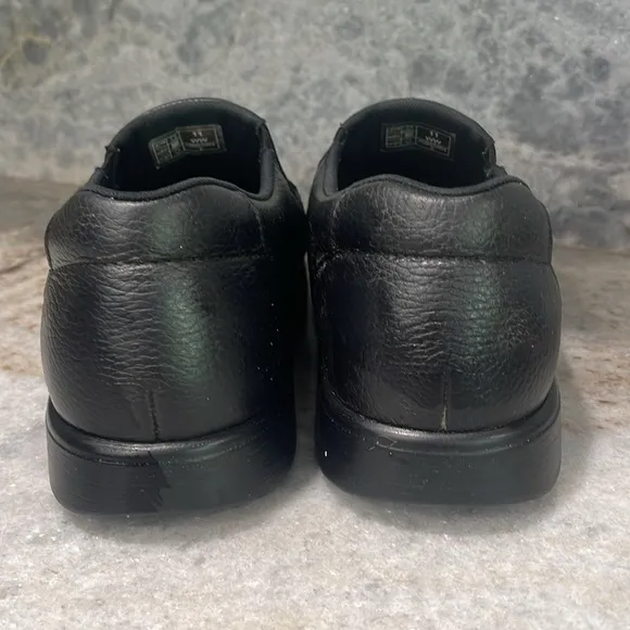 Men's SAS Black Leather Slip-On Shoes