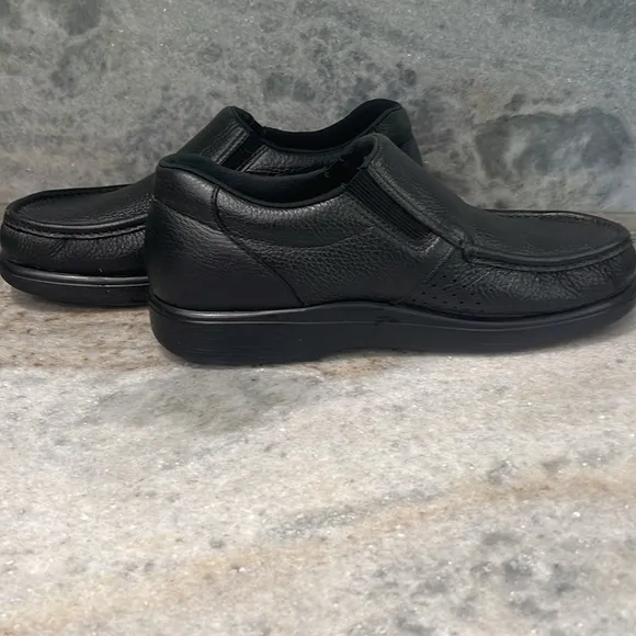 Men's SAS Black Leather Slip-On Shoes