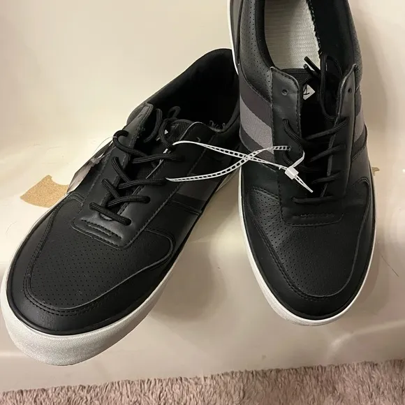 Mens Size 13 US Sperry Halyard Retro Shoes Lace Up Core Black Sneakers Casual