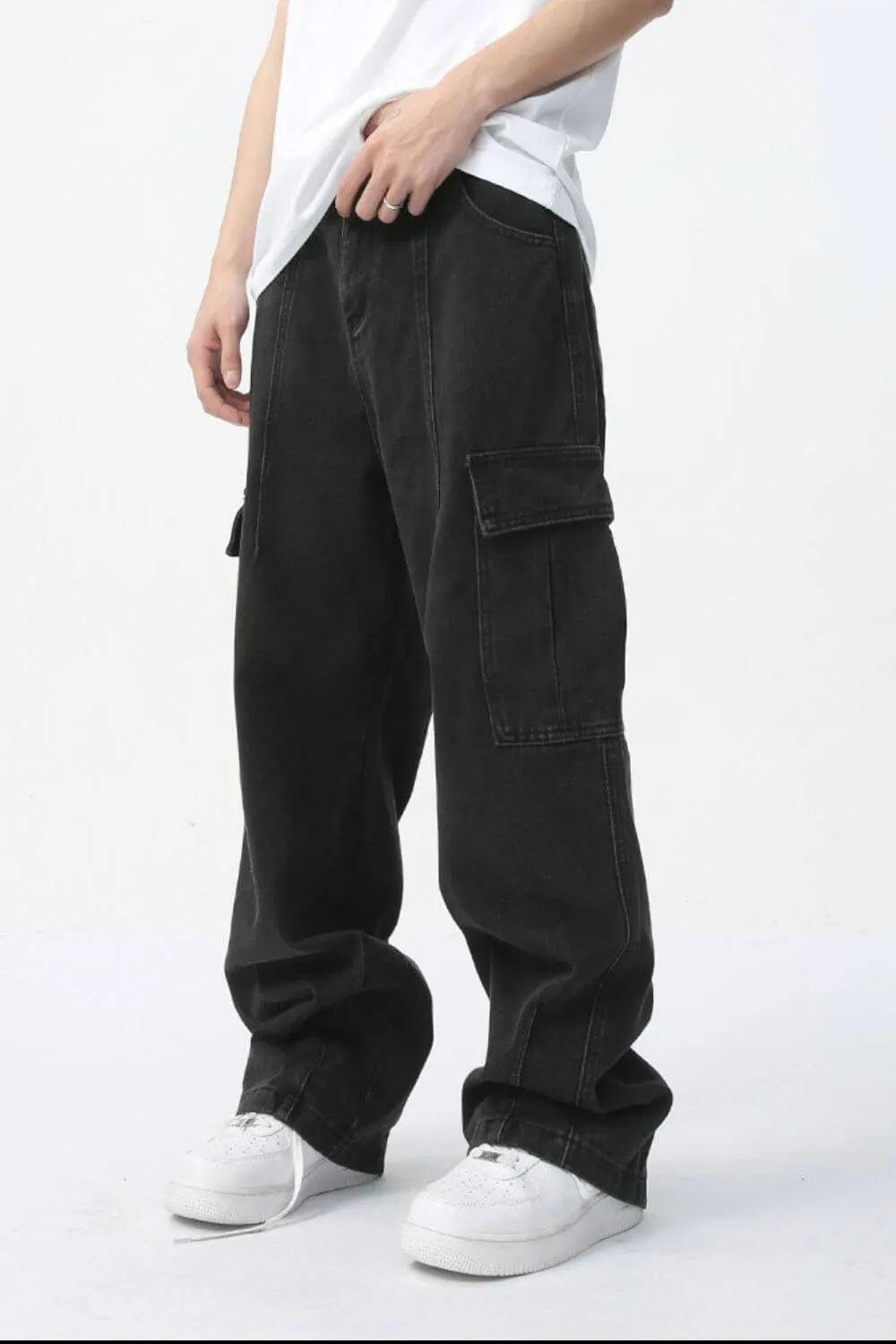 Men’s Straight Cargo Jeans | Rugged Style, All-Day Comfort