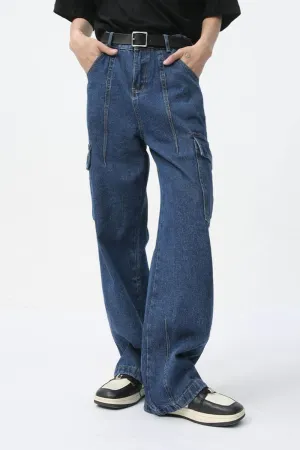 Men’s Straight Cargo Jeans | Rugged Style, All-Day Comfort