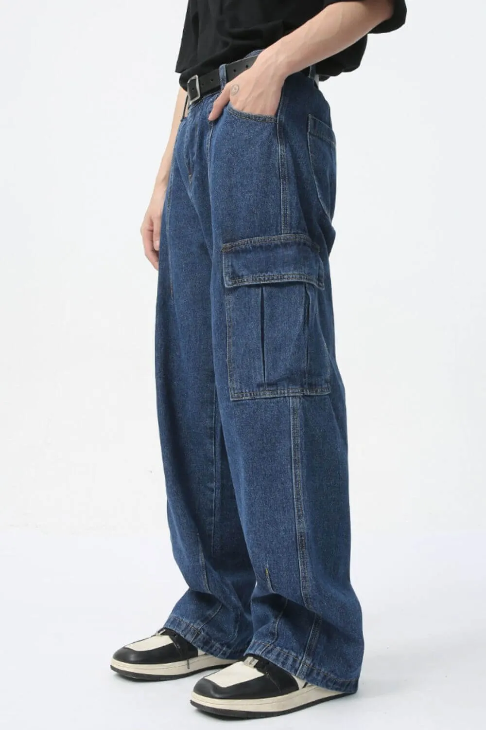 Men’s Straight Cargo Jeans | Rugged Style, All-Day Comfort