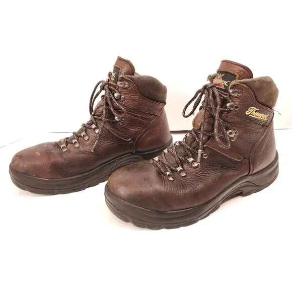 Mens Thorogood WP Safety Toe Leather Slip Resistant Work Lace Up Boots USA Made