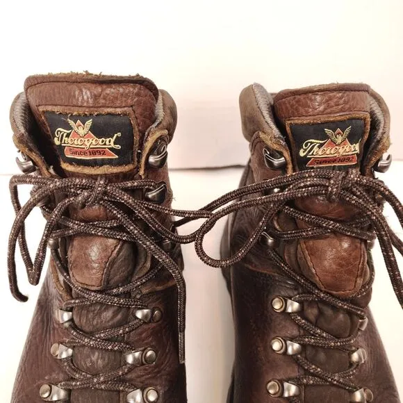 Mens Thorogood WP Safety Toe Leather Slip Resistant Work Lace Up Boots USA Made