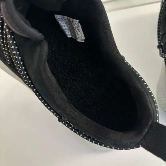 MENS US 7 UGG CA78 HERITAGE TRAINER NUBUCK SHOE SPORTY SLIP-ON SNEAKER  BLACK