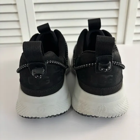 MENS US 7 UGG CA78 HERITAGE TRAINER NUBUCK SHOE SPORTY SLIP-ON SNEAKER  BLACK