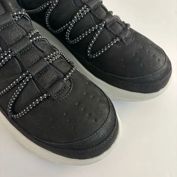 MENS US 7 UGG CA78 HERITAGE TRAINER NUBUCK SHOE SPORTY SLIP-ON SNEAKER  BLACK