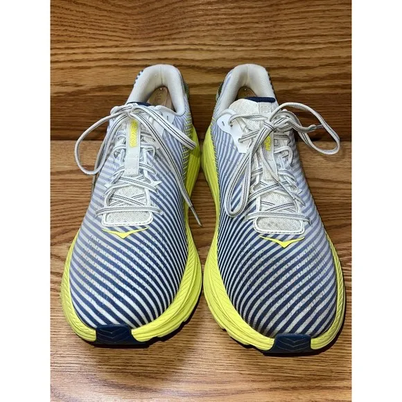 Men's US Sz 12 Hoka One One Rincon 2 1110514 BDBCT Blanc Citrus Running Sneakers