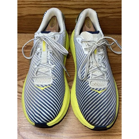 Men's US Sz 12 Hoka One One Rincon 2 1110514 BDBCT Blanc Citrus Running Sneakers