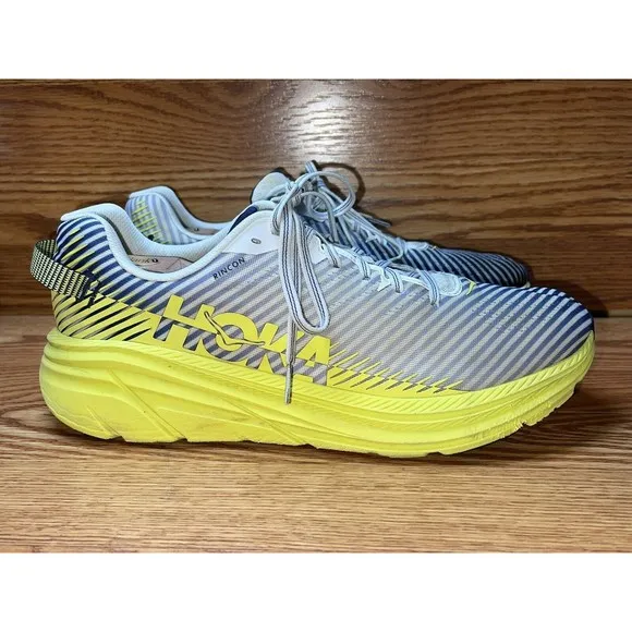 Men's US Sz 12 Hoka One One Rincon 2 1110514 BDBCT Blanc Citrus Running Sneakers