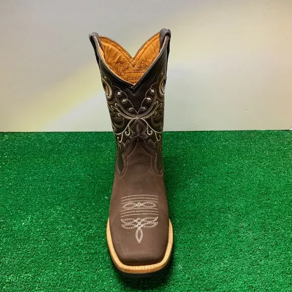 Men’s Western Cowboy Rodeo Square Toe Leather Boots Hand made Botas Vaqueras