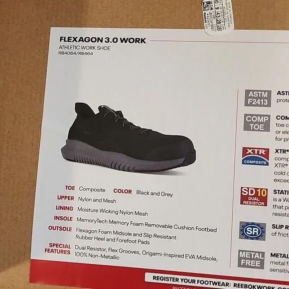 Men's work shoes Reebok  Flexagon 3.0 Work size 10W athletic work shoe